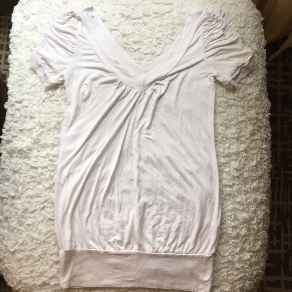 Women’s Soprano Deep V White Blouse - Size Small